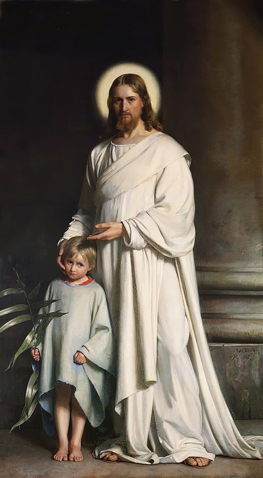 Christ and Child by Carl Bloch: Our Lord holding a little child
