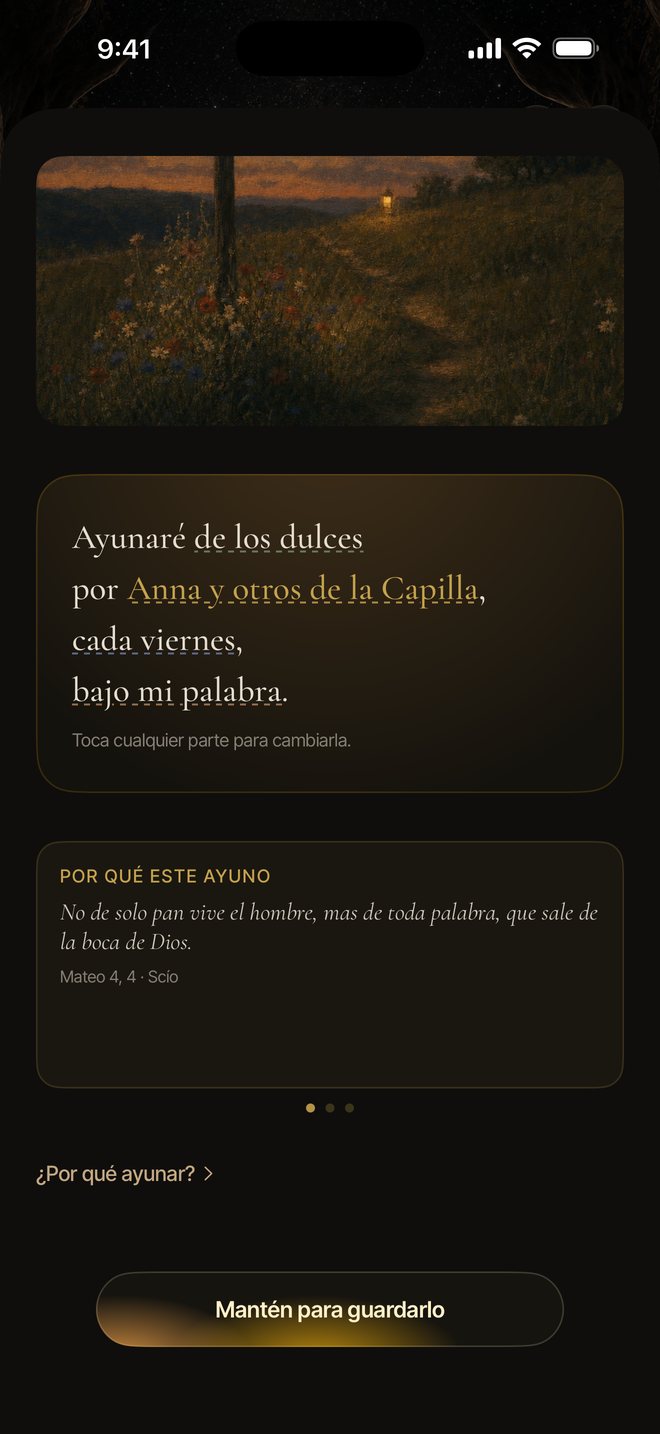 Un pequeño ayuno: ayunaré de los dulces por Anna y otros de la Capilla, cada viernes, bajo mi palabra