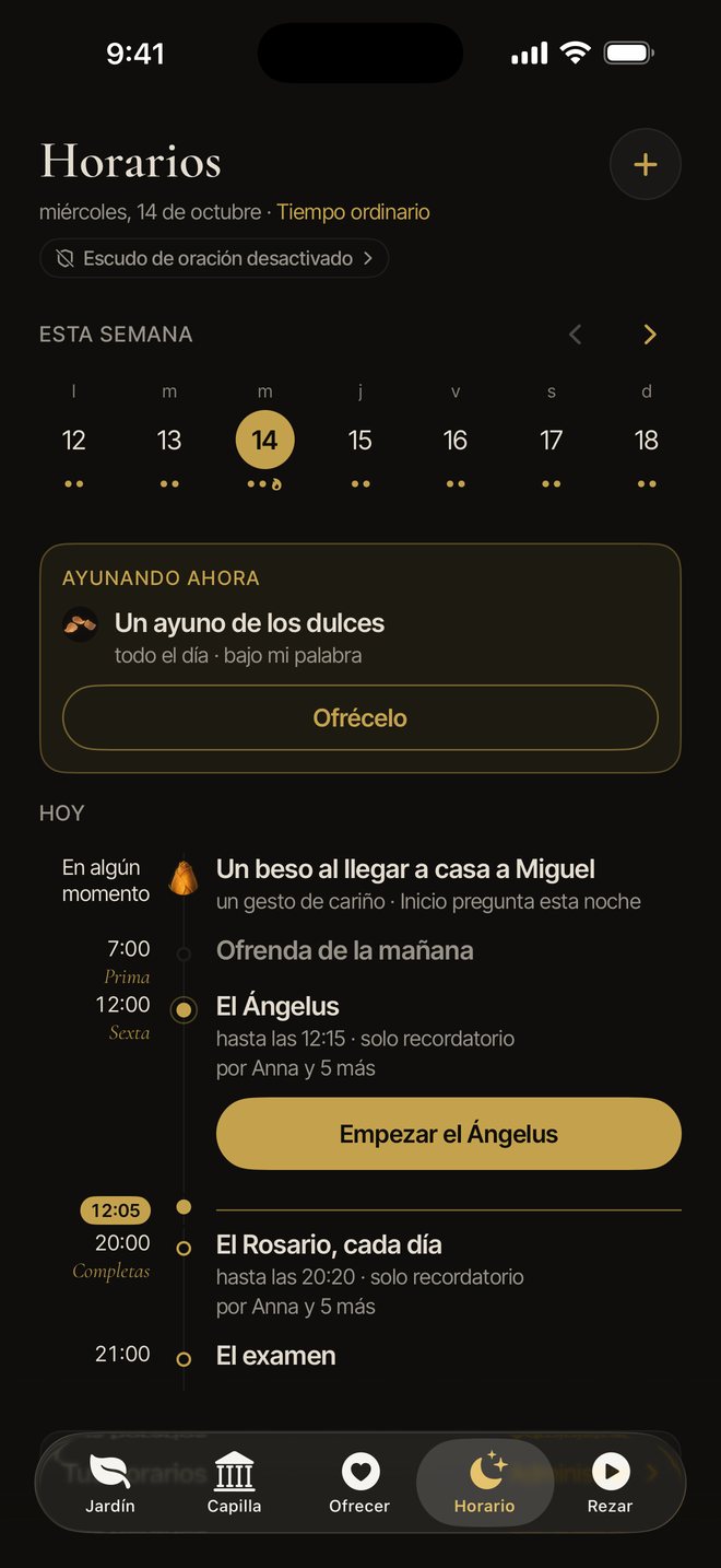 A mediodía, el Horario ofrece empezar el Ángelus